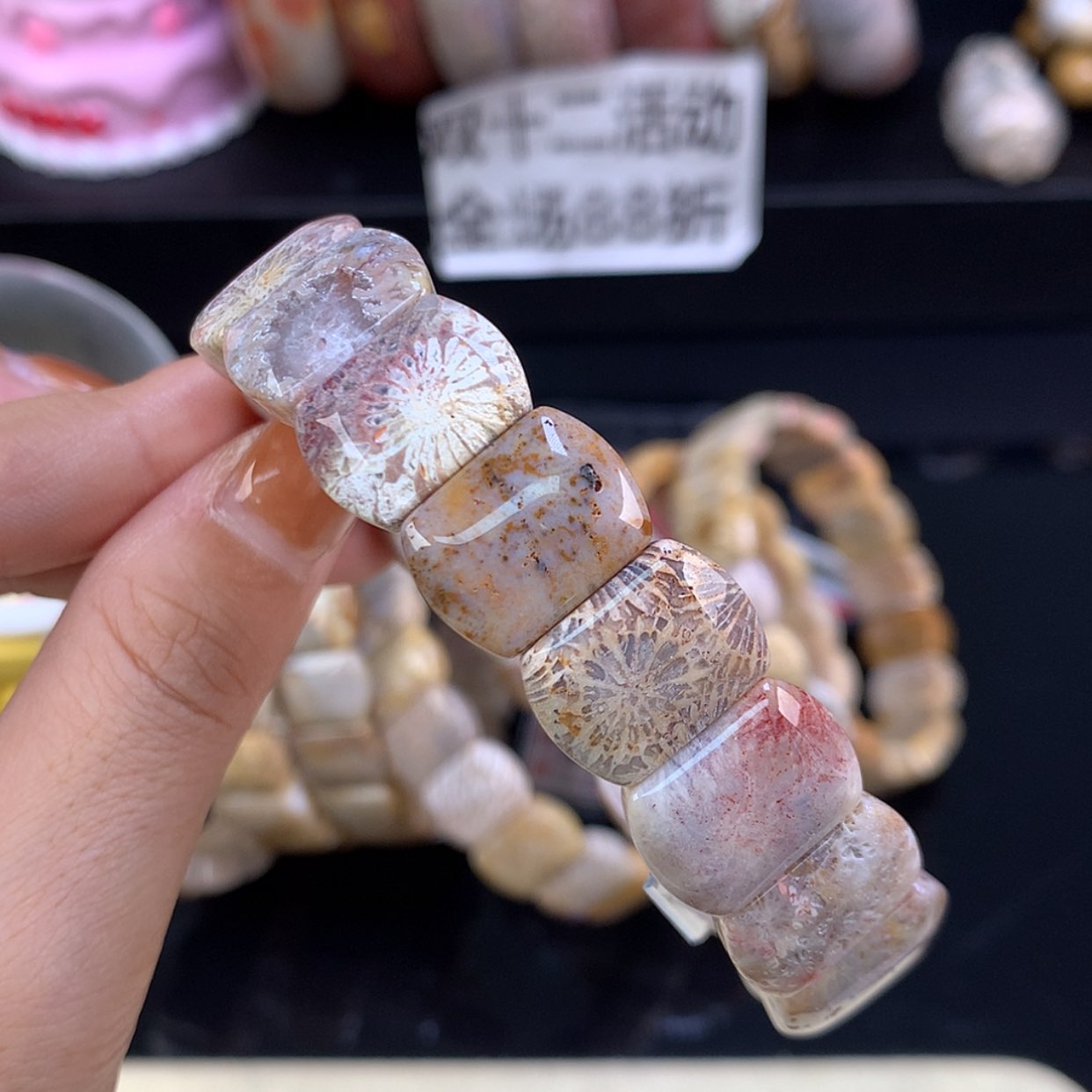 【闪购商品】颈饰未镶嵌硅化珊瑚（珊瑚玉）开播福利手牌12号