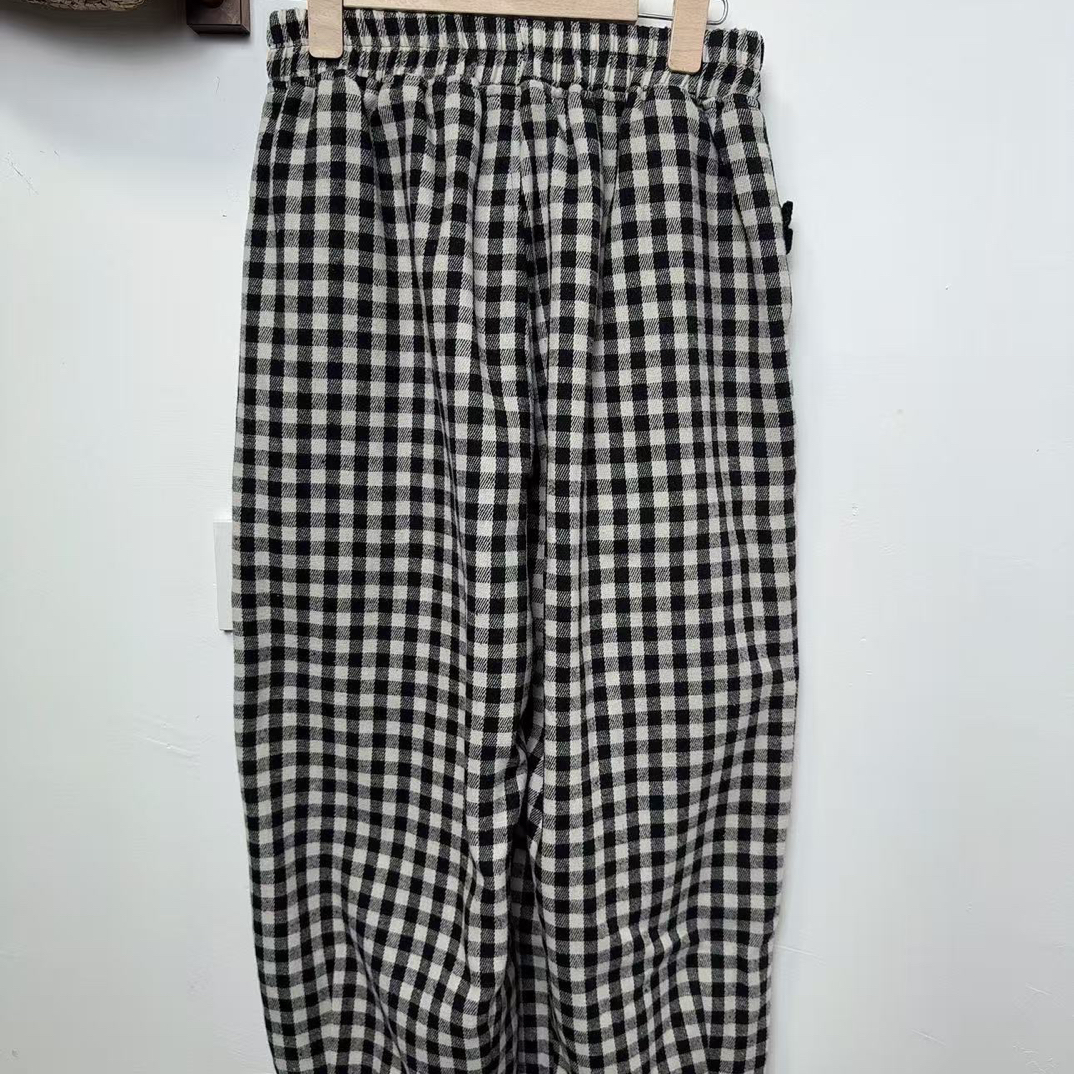 日系 格子裤厚款长裤腰62-90臀126长92
