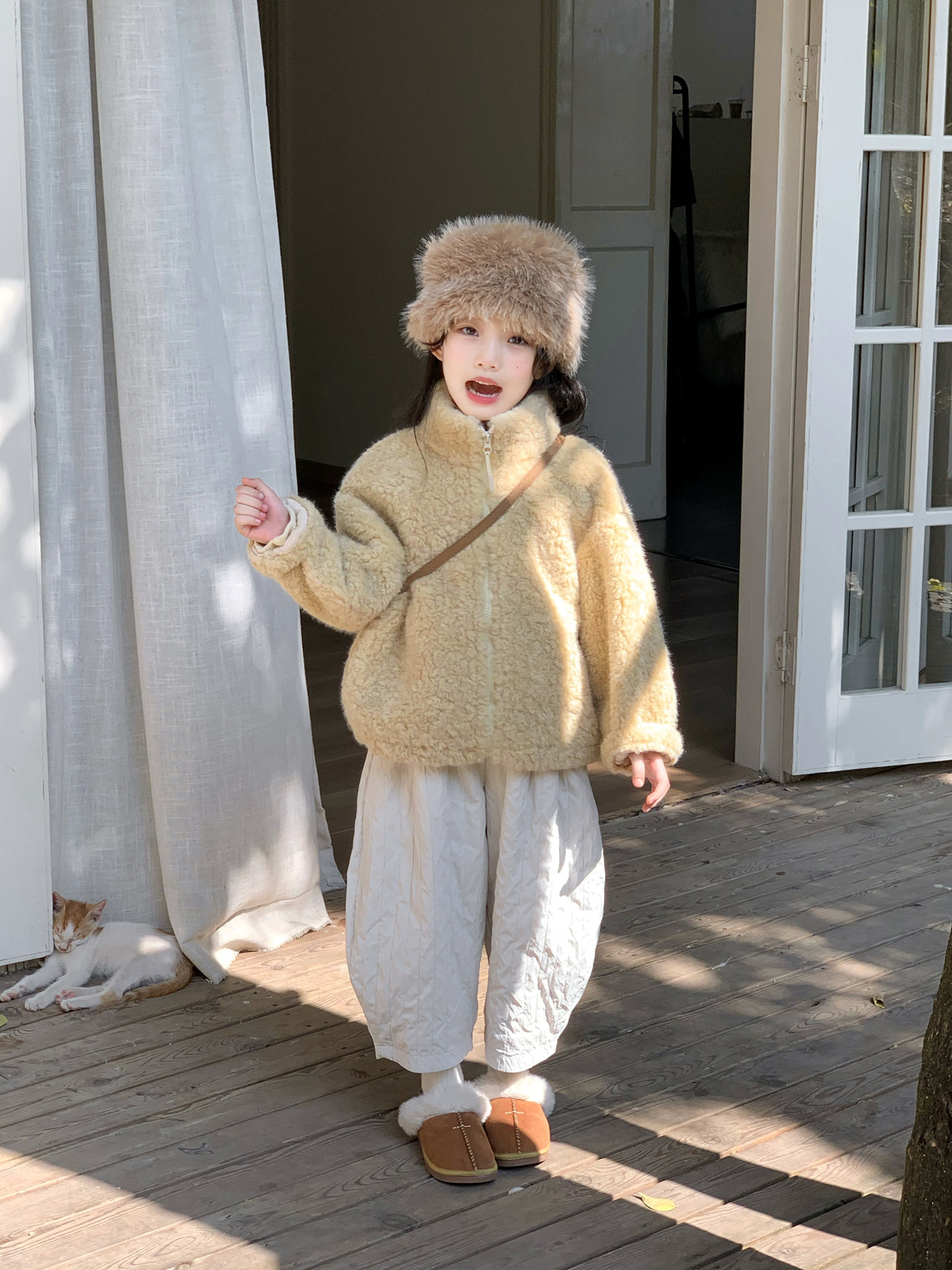 空空子.Studio【奶糕梨酒】2025冬洋气羔羔绒冬季加厚皮毛一体外套
