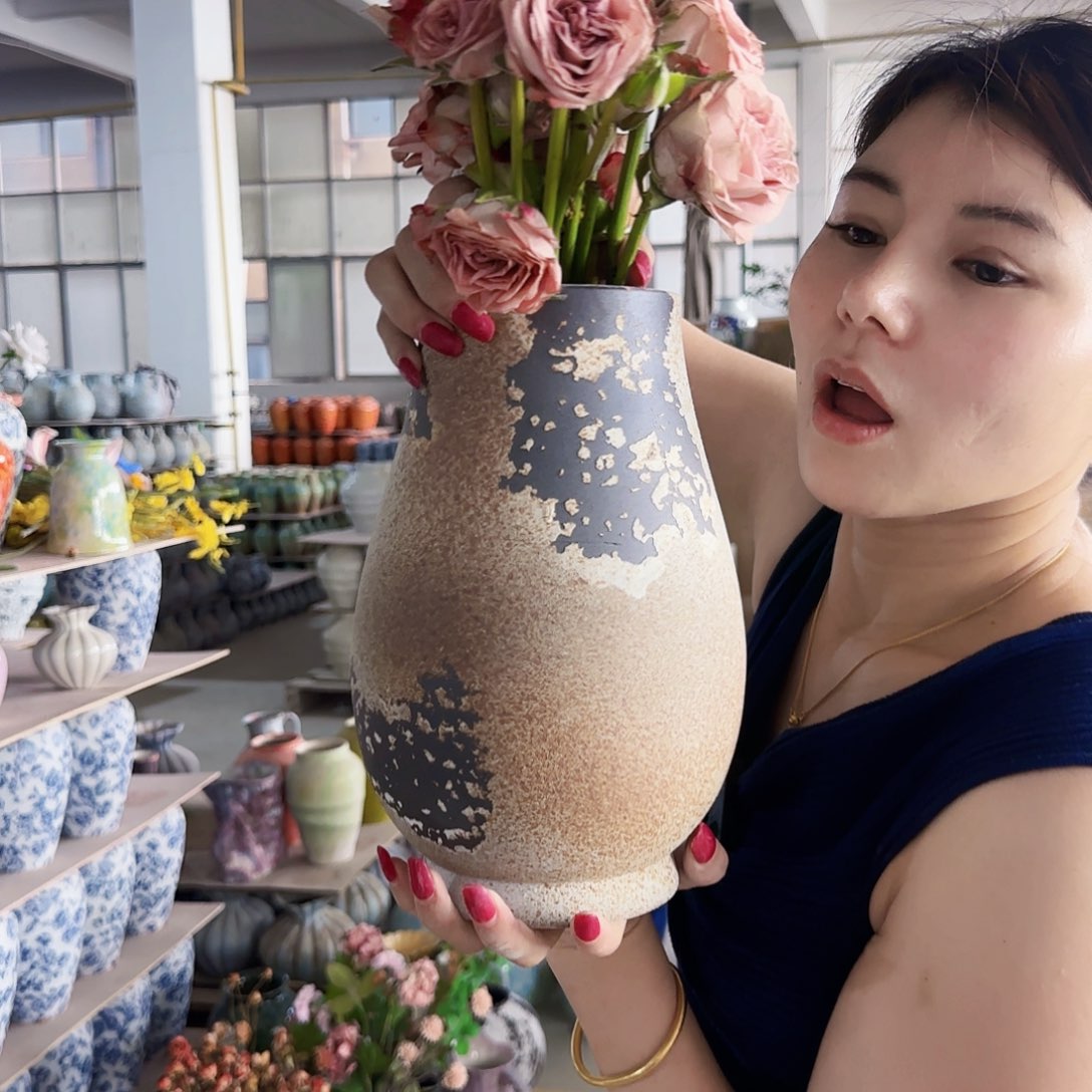 景德镇陶瓷艺术花瓶侘寂风