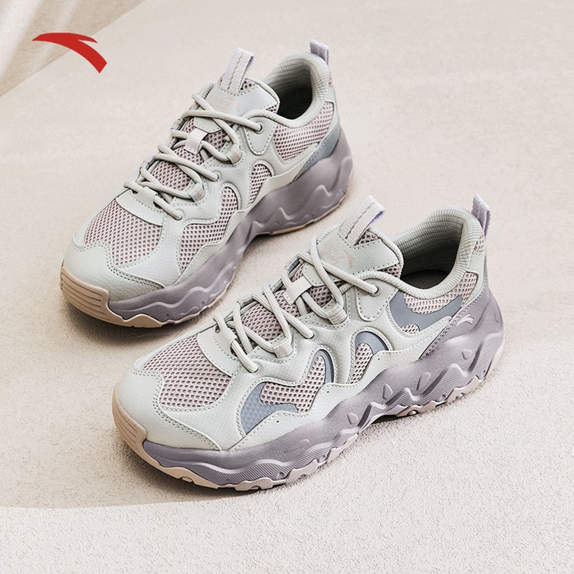 安踏松子丨2025夏厚底增高潮流休闲女鞋透气运动老爹鞋922528822