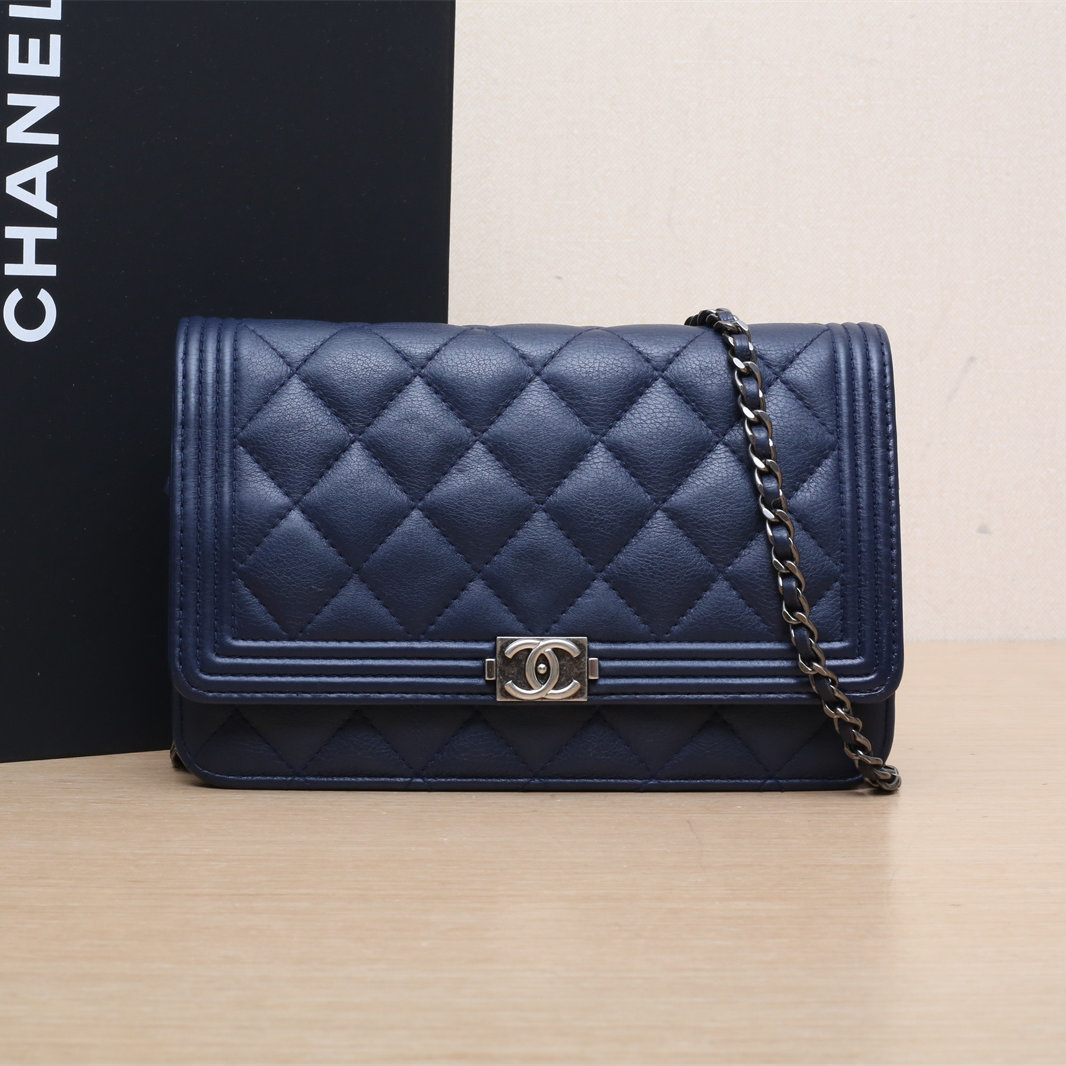 95新 Chanel/香奈儿 【娇】Leboy WOC 19 皮革C 22开 银扣 196773