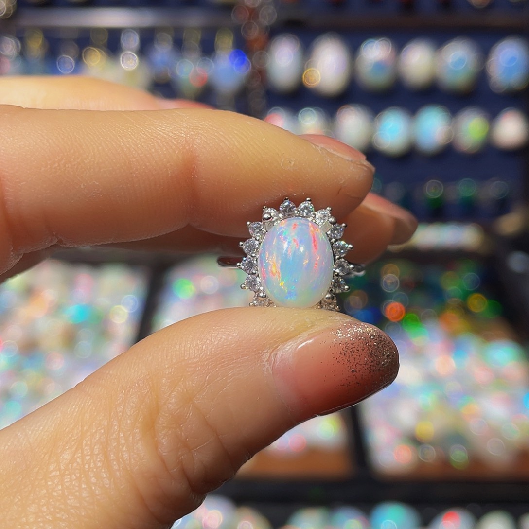 欧泊欧泊戒指银S925镶嵌S*m