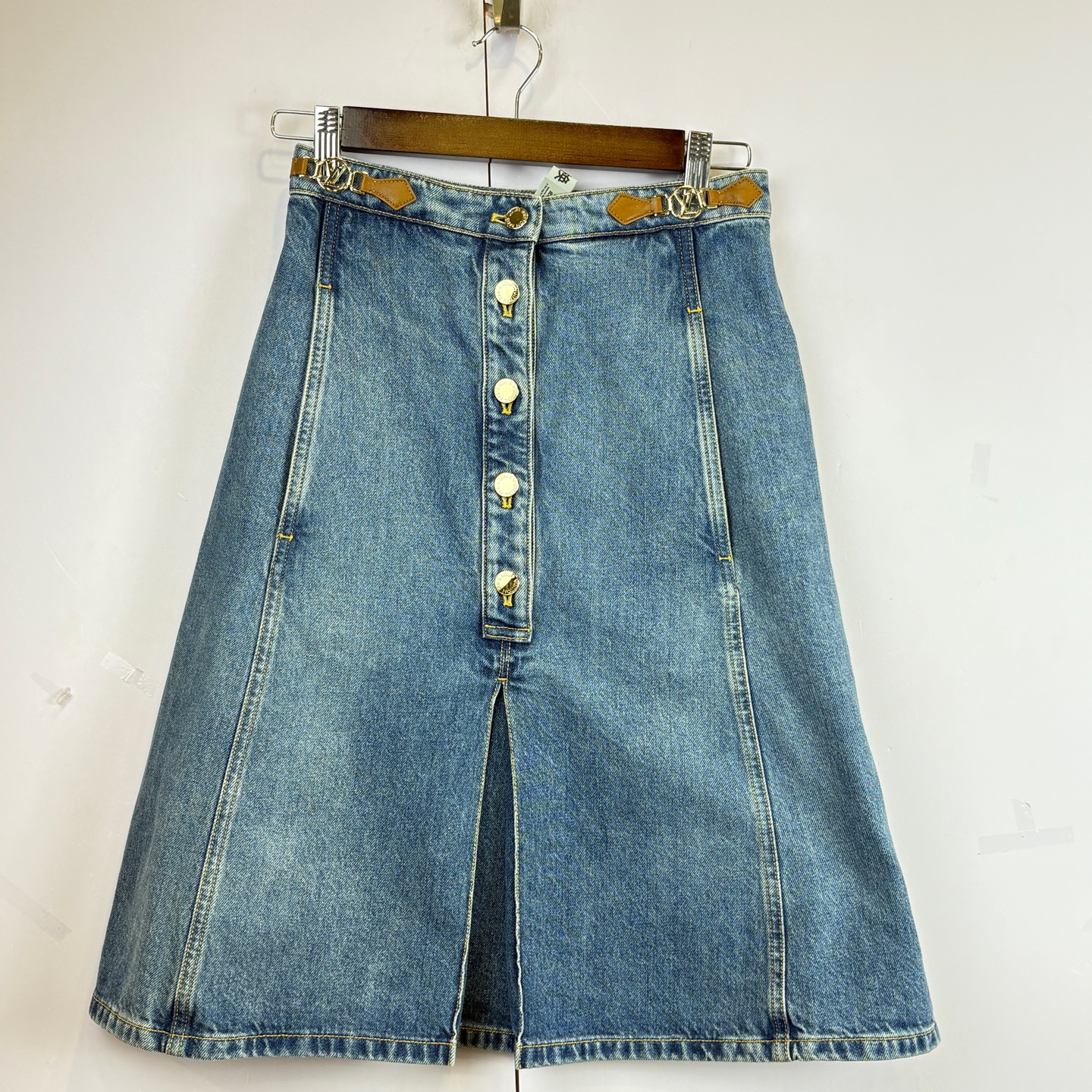 99新 LouisVuitton/路易威登 02077 24款拼接牛仔半身裙 34码