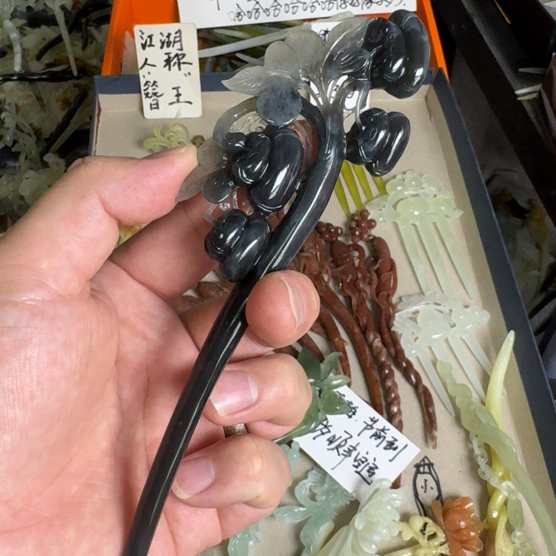 岫玉发饰未镶嵌岫玉发簪就是好看