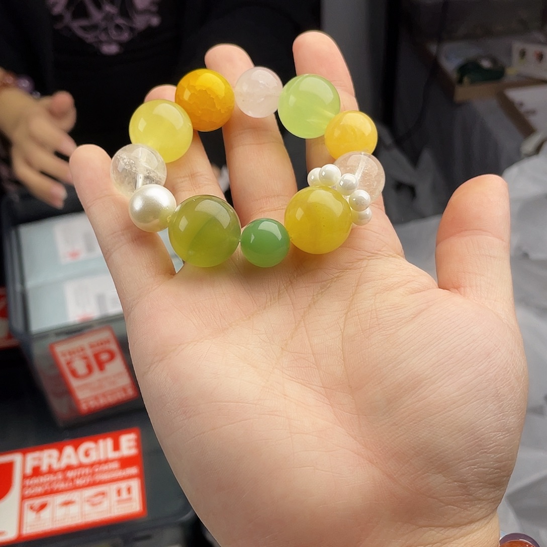 银S925镀金镶嵌水晶手串