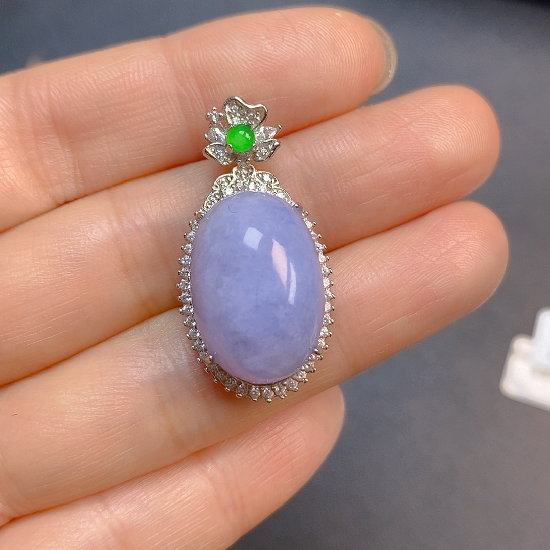 翡翠银S925镶嵌颈饰