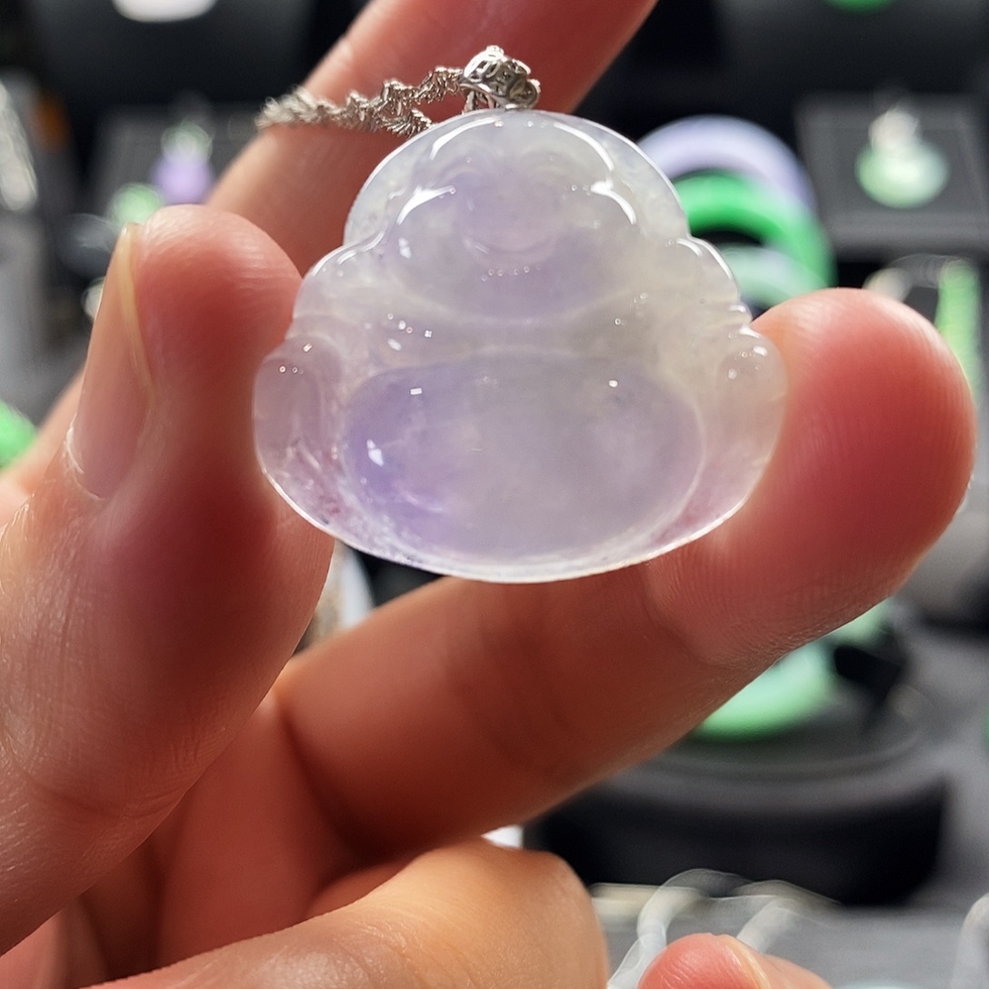 翡翠18K金镶嵌颈饰翡翠吊坠