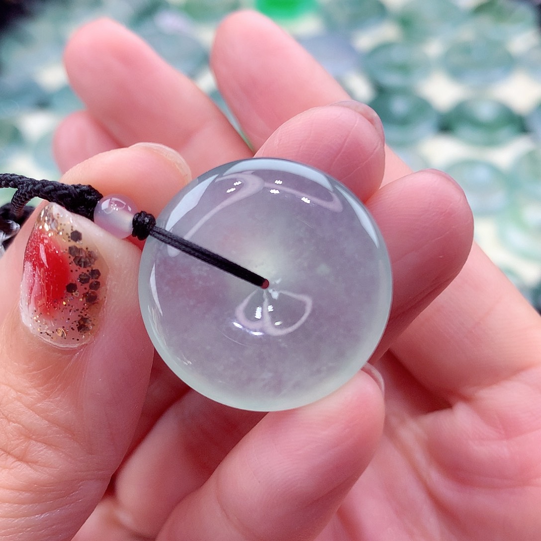 翡翠足银镶嵌颈饰编号132-尺寸23.8/6