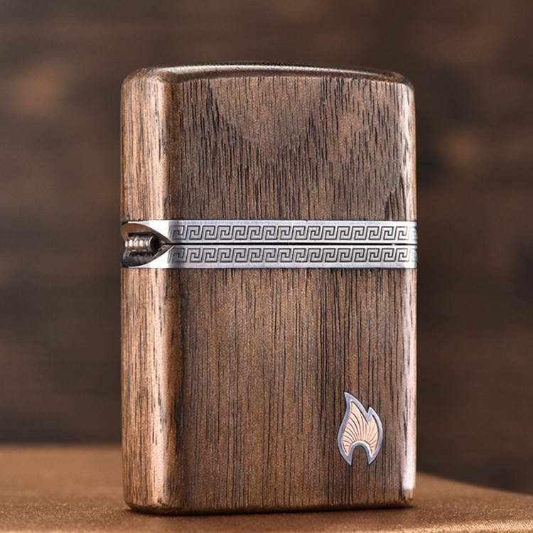 zippo打火机木纹火焰标正品创意可定制送男士防风款打火机DYH1X1