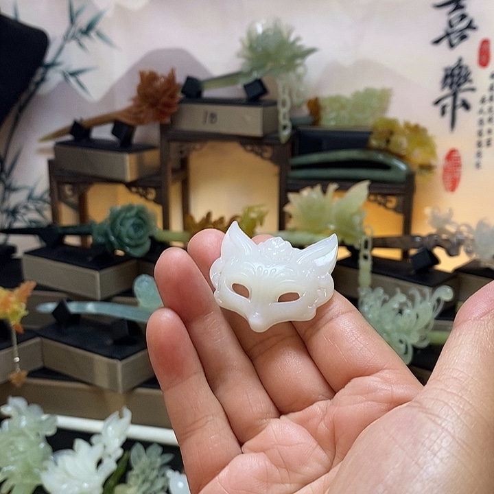 蛇纹石玉合金发饰
