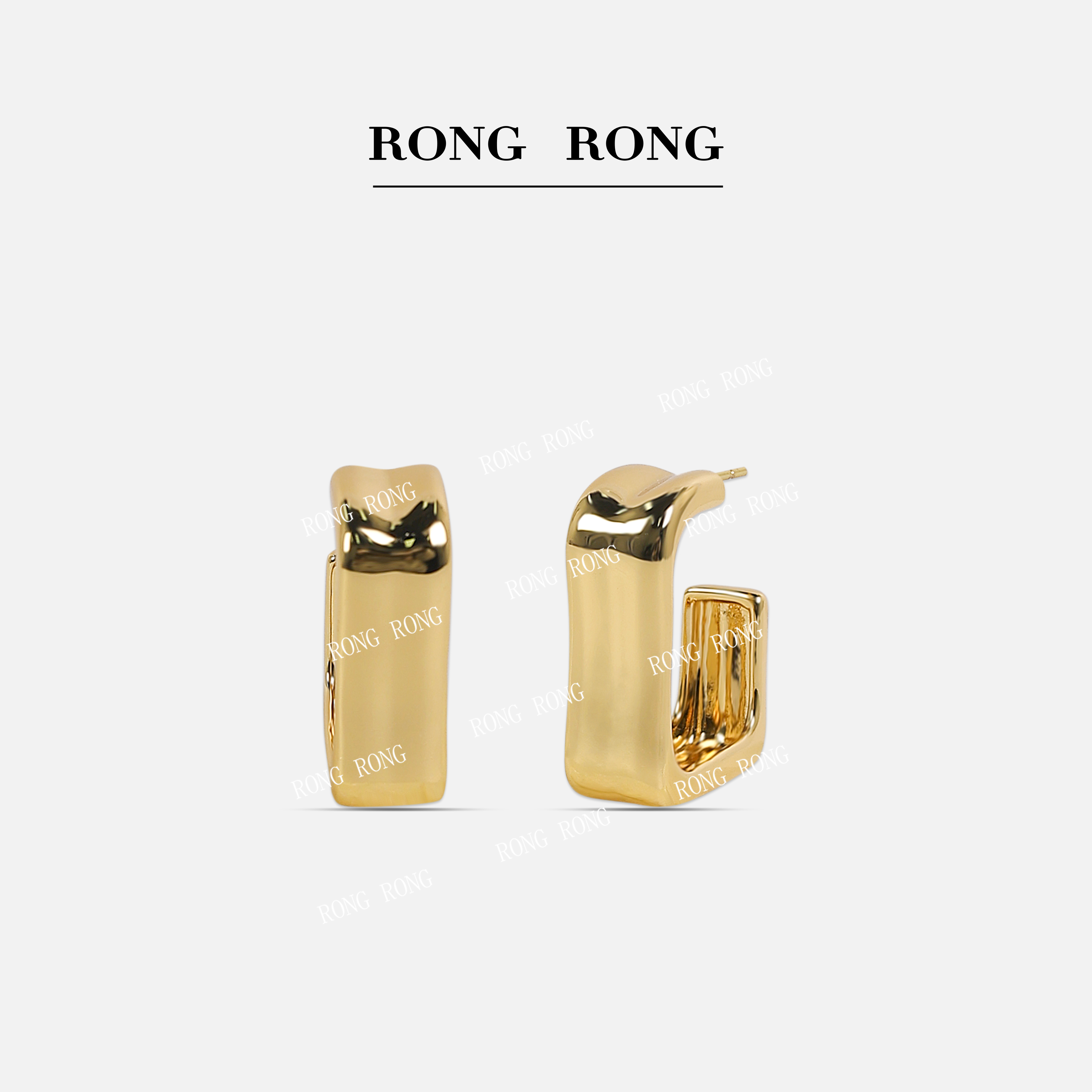 铜合金耳饰 J 简约金属风几何造型耳环D202306252003-1