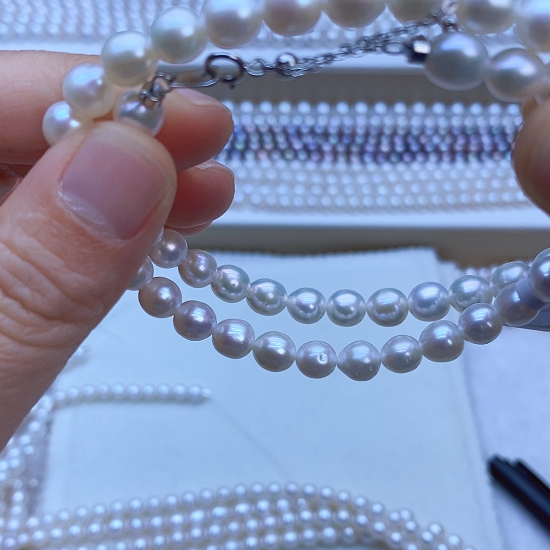 淡水珍珠项链银S925镶嵌