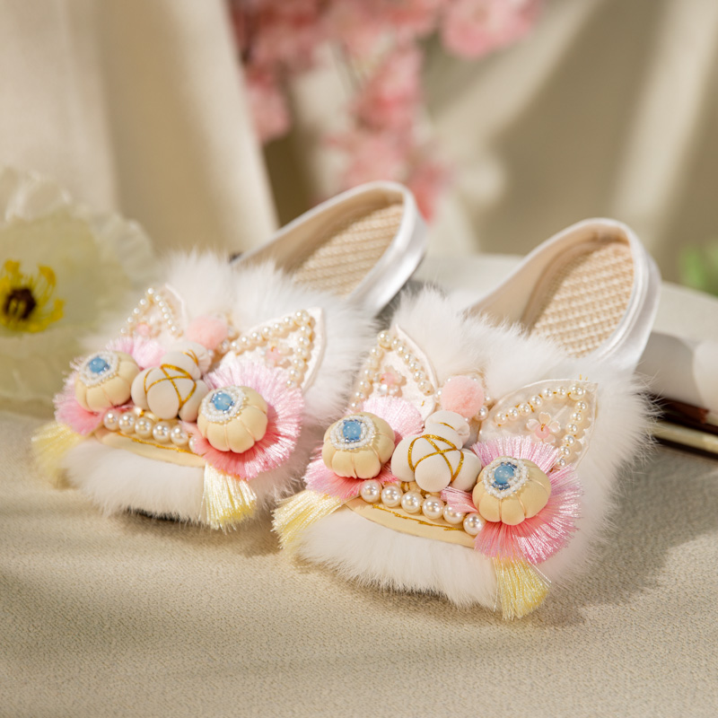 原创虎头鞋国风复古虎头鞋一脚蹬舒适软底百搭旗袍鞋拖鞋女鞋外穿