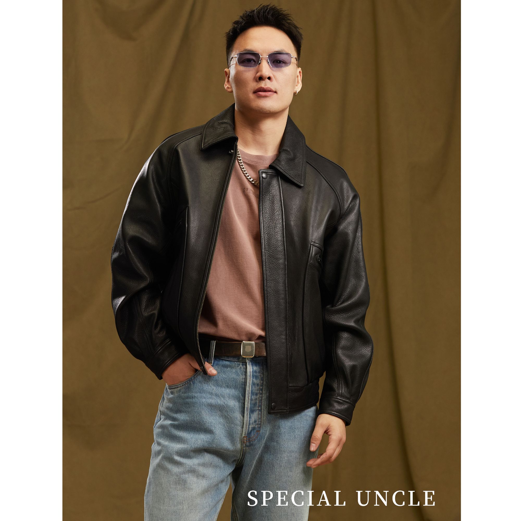 特叔【皮衣】新界款 短款扩版真皮皮衣港风复古休闲时尚春秋款式