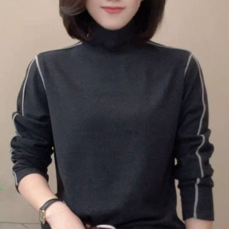 冬季新款保暖纯色半高领女士小衫百搭长袖气质显瘦打底衫女