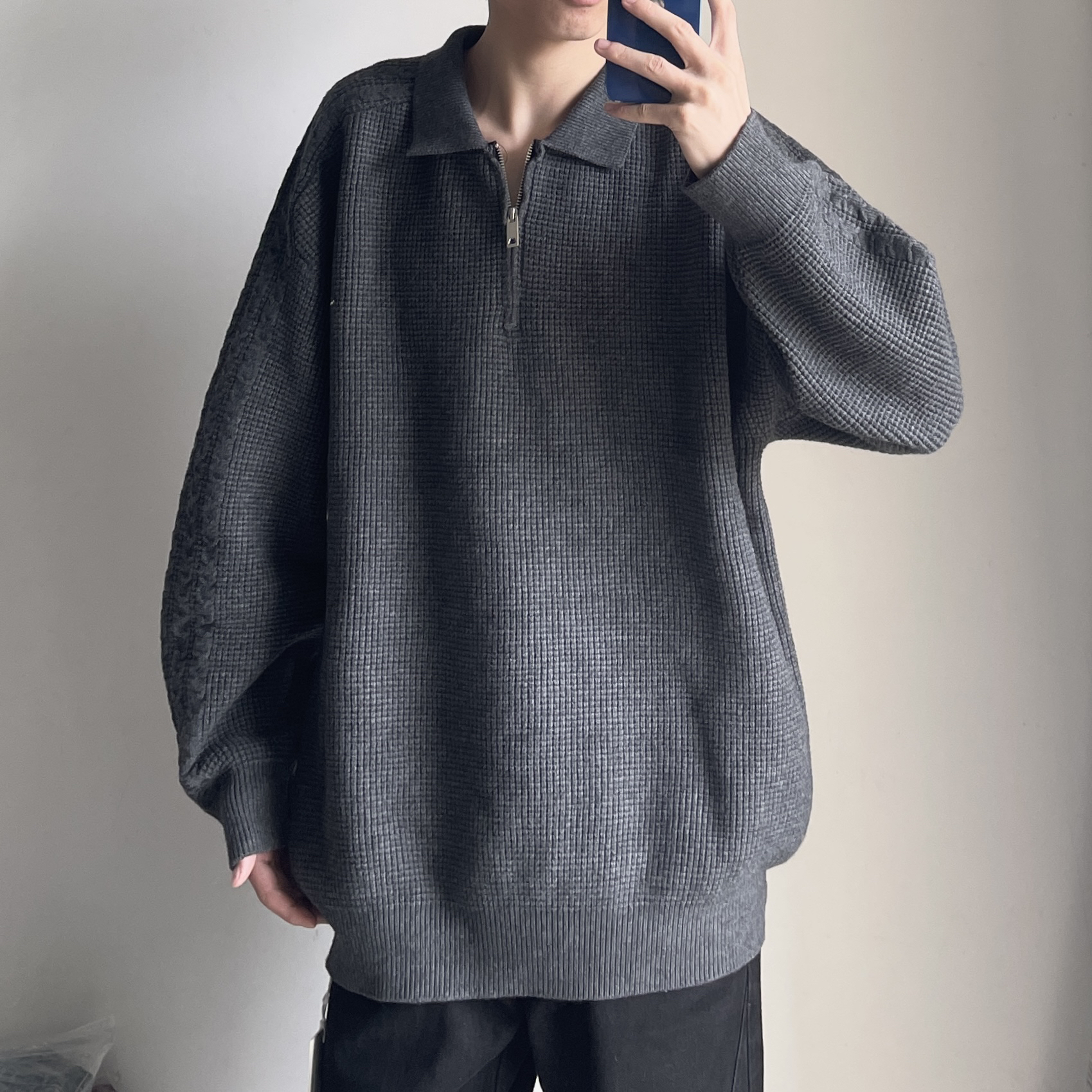 JiMei·秋冬新品重磅800g半拉链Polo领针织衫毛衣·【推荐款】