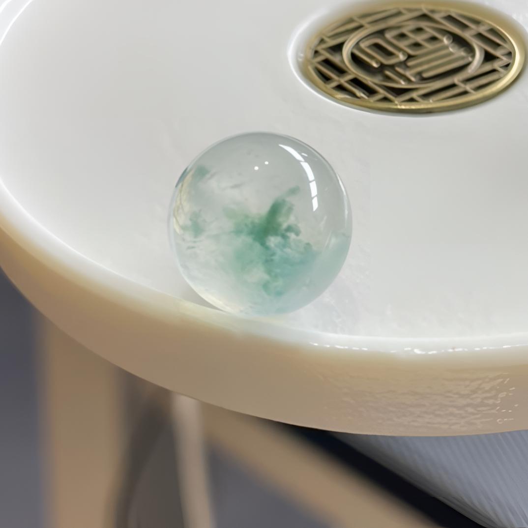 沁玥轩缅甸翡翠A货冰飘花绿花卡13