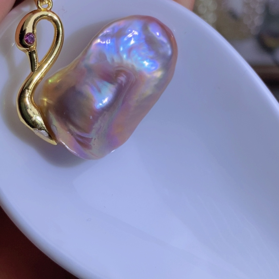 银S925镶嵌天然淡水珍珠淡水珍珠