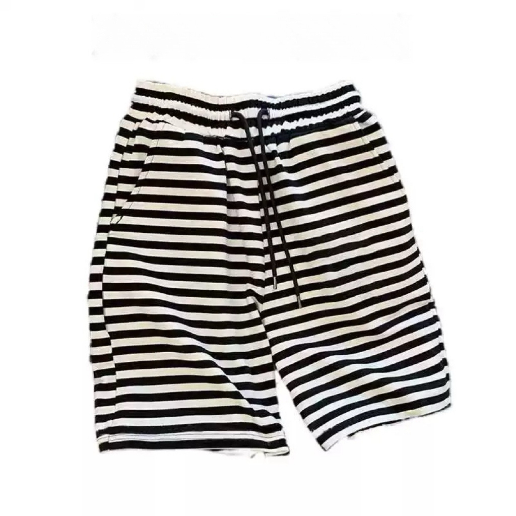 高腰外穿百搭时尚韩版夏季短裤白色小条纹经典宽松潮流短裤