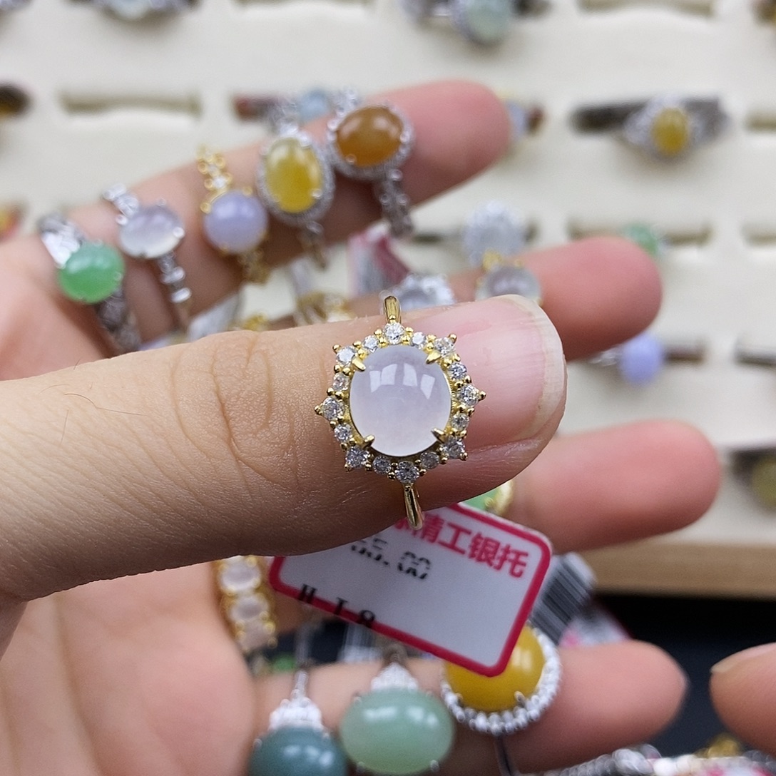 翡翠银S925镶嵌戒指