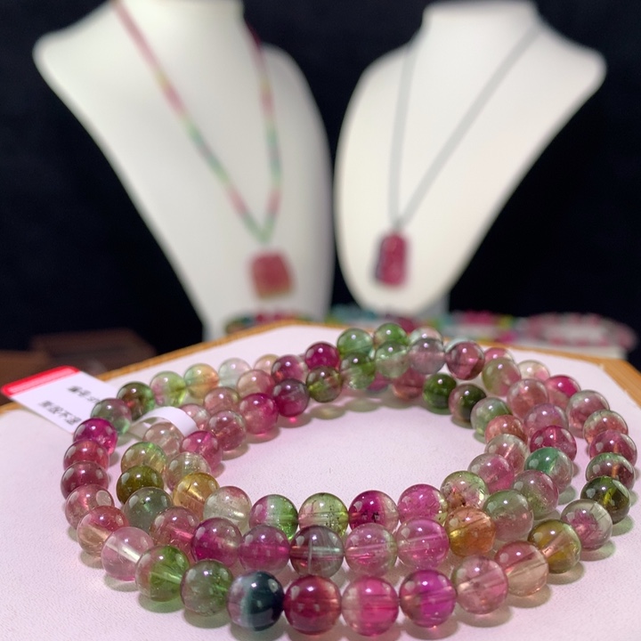 双色碧玺手链未镶嵌