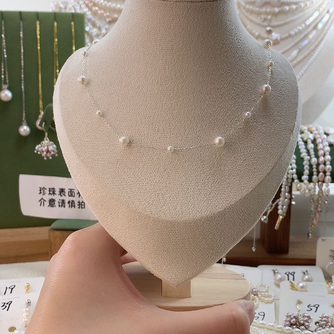 灵***柒颈饰淡水珍珠银S925镶嵌