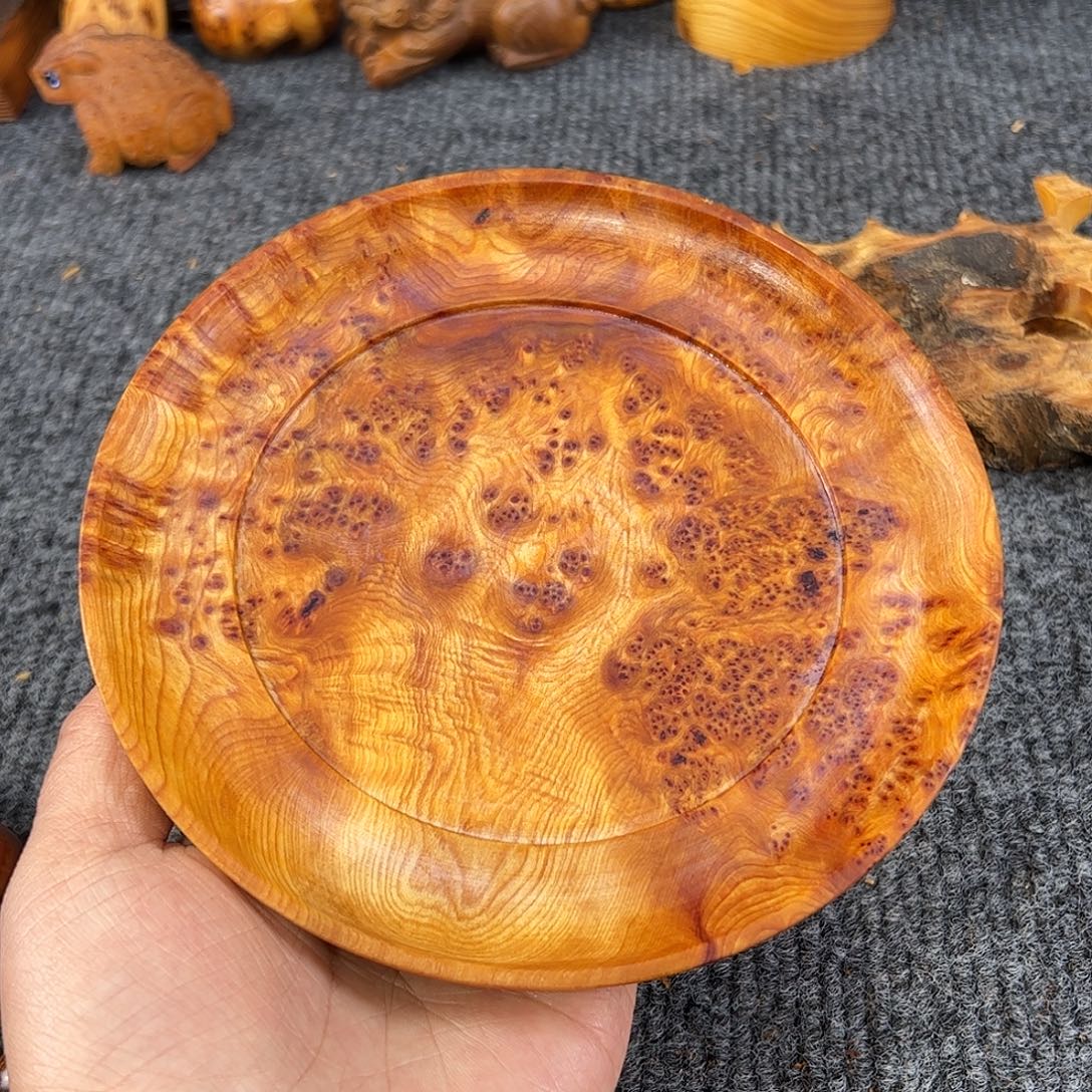 高***红崖柏崖窝黑金刚瘤花盘子