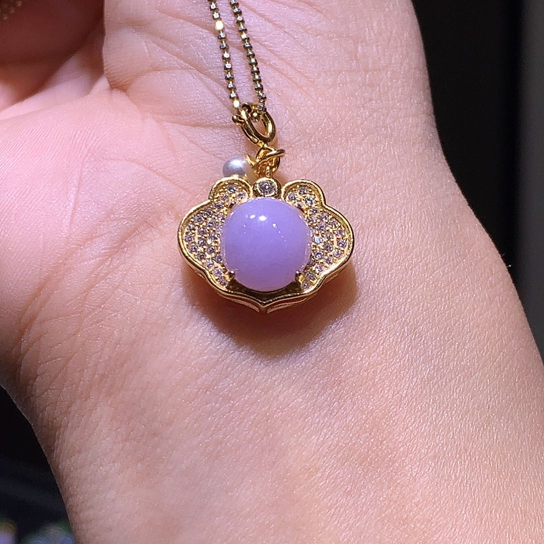 翡翠银S925镶嵌吊坠(不含链)