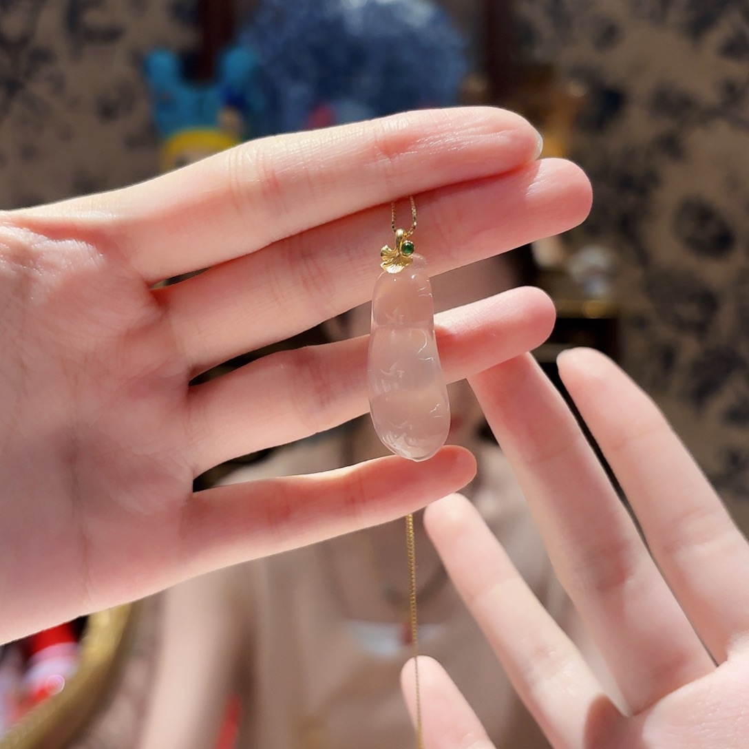 南红玛瑙18K金镶嵌吊坠(赠链)