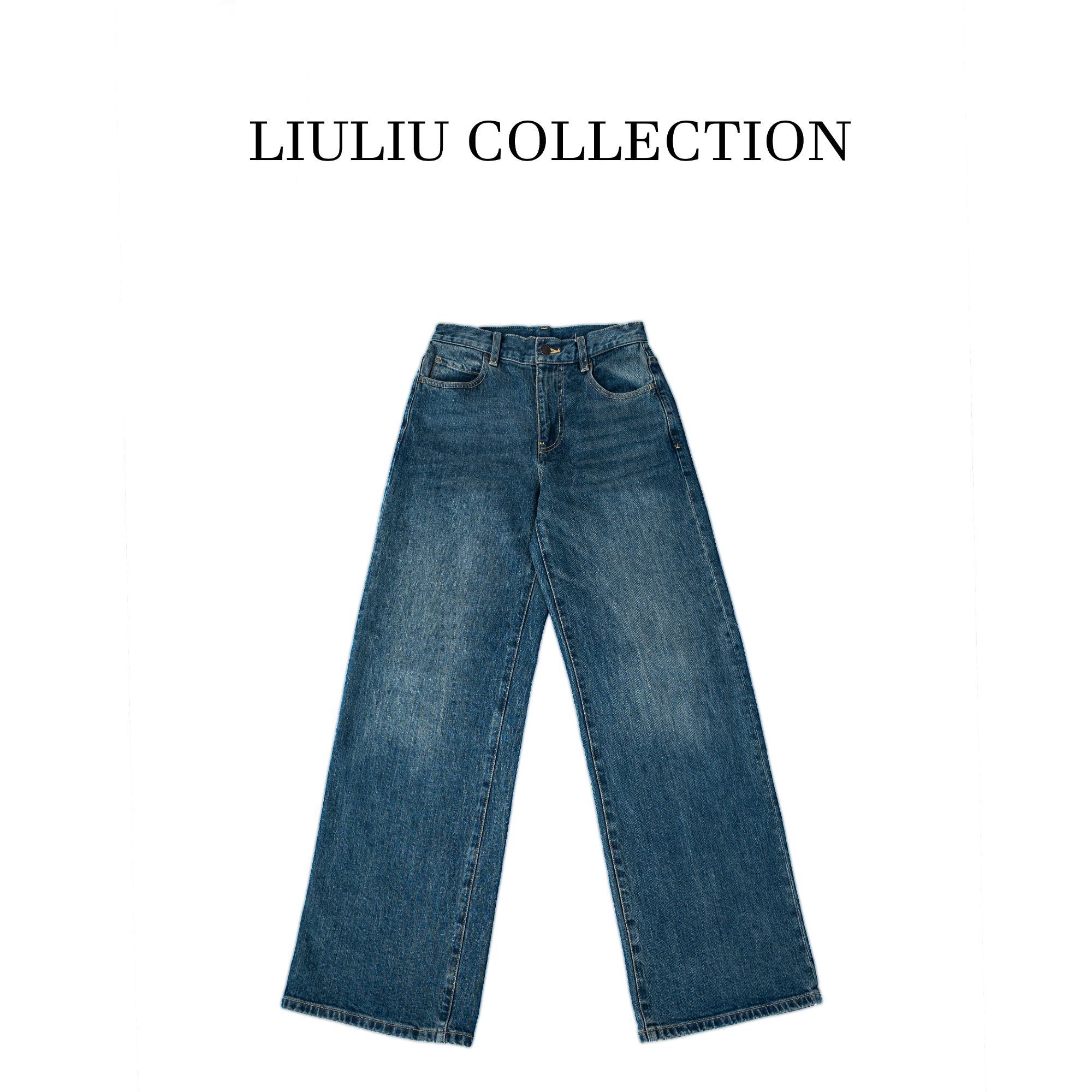 土耳其进口高奢牛仔面料直筒裤休闲时尚C60