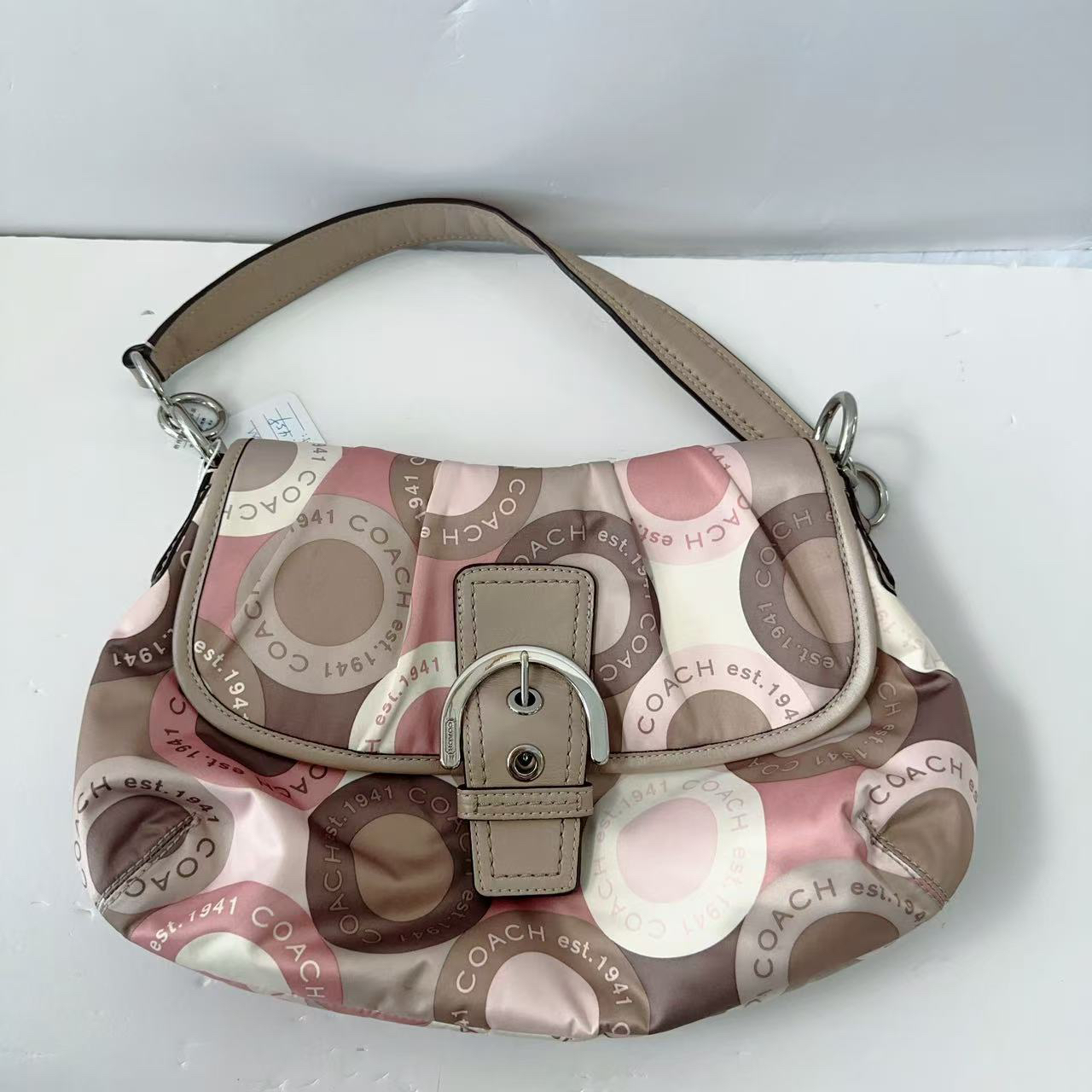 95新 COACH/蔻驰 蔻驰帆布彩色单肩包