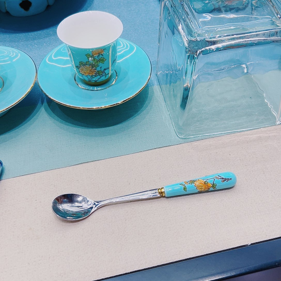 西湖蓝夫人瓷咖啡小勺
