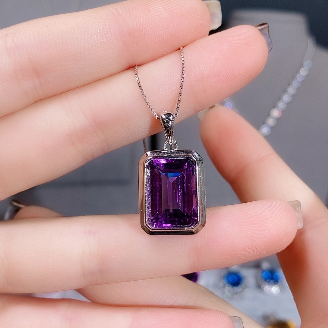 紫晶颈饰银S925镶嵌1212