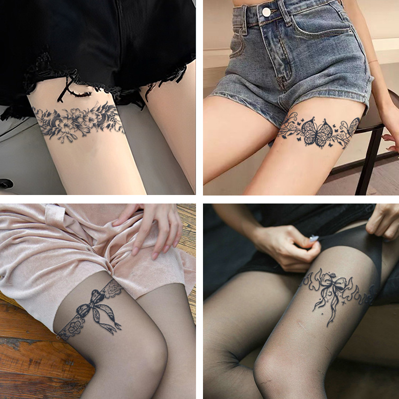 草本纹身贴果汁女腿部性感小众高级感小图案持久手臂背部仿真刺青