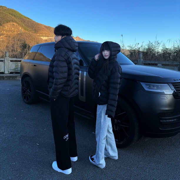 OOM春秋冬男女款卫裤莱塞尔刺绣亲肤直筒宽松高弹力运动抗皱长裤