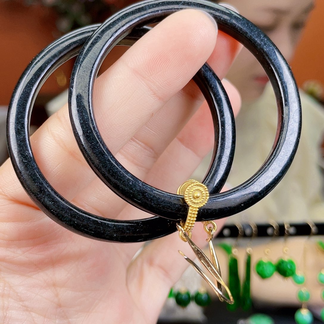 翡翠未镶嵌耳饰饰品