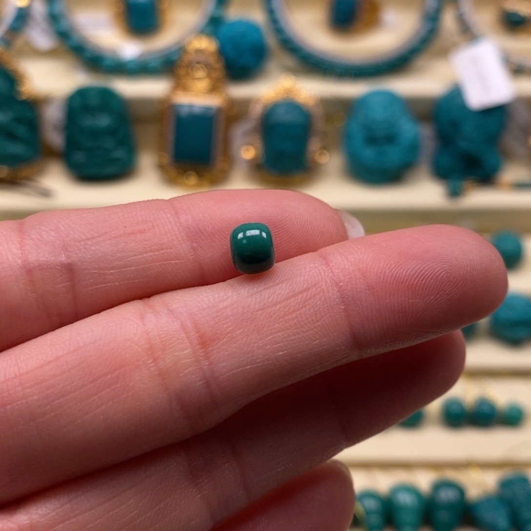 绿松石珠宝奇石未镶嵌直径6×5老型