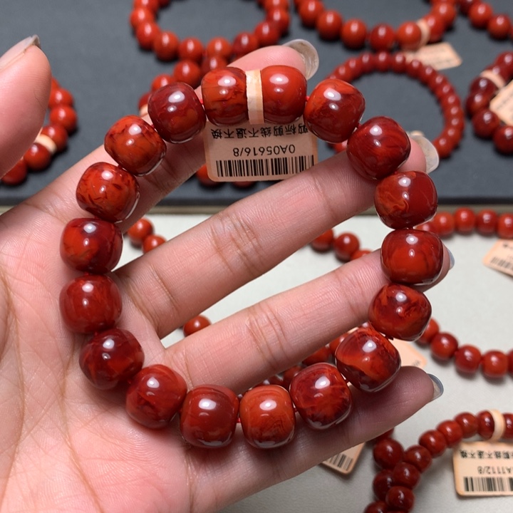 南红玛瑙未镶嵌手串12+mm火焰老型