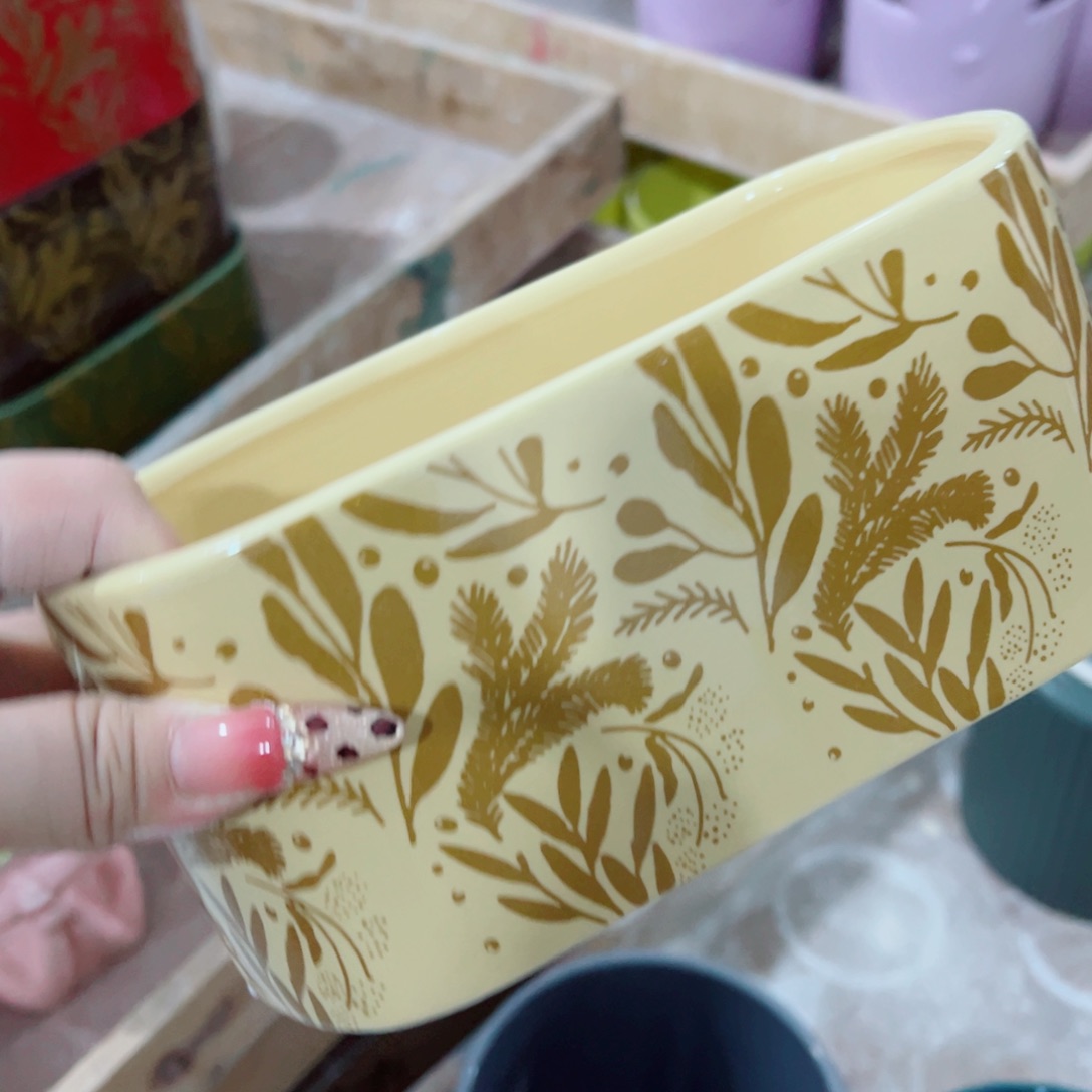 有孔，陶瓷花盆满10米包邮发货