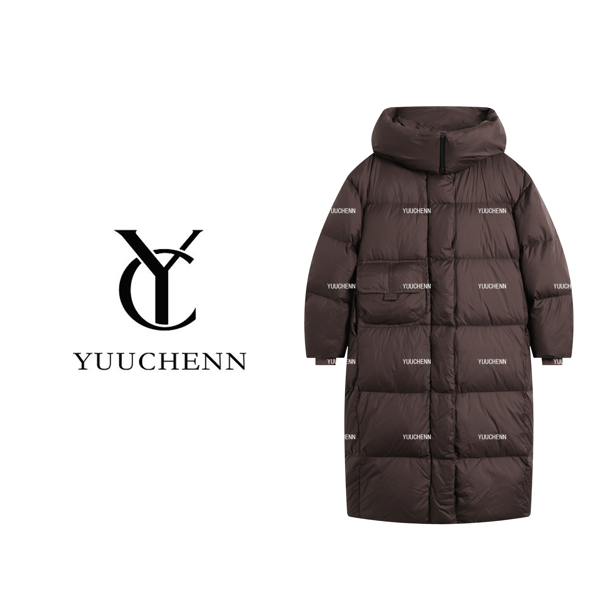 YUUCHENN【北海道初雪】90白鸭绒面包格纹鸭绒服冬季25C-W65105