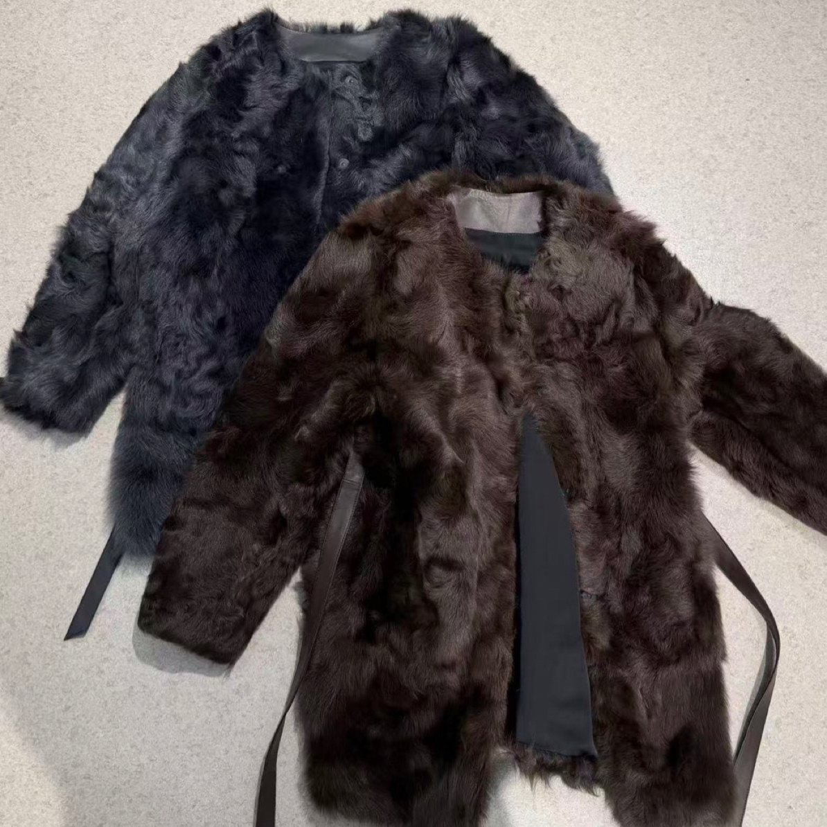 小湖羊皮毛外套 中长款优质皮版