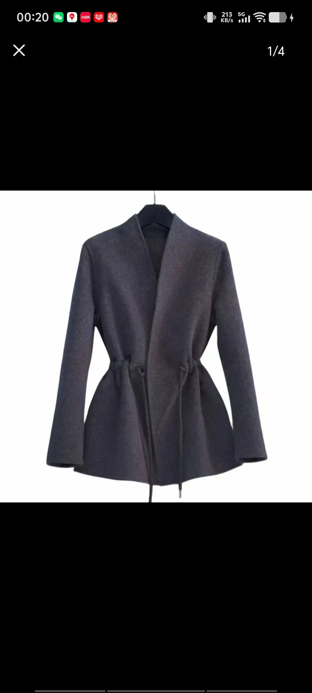 25款秋冬新款系带娃娃领高级感赫本风中长款宽松双面呢羊毛外套代