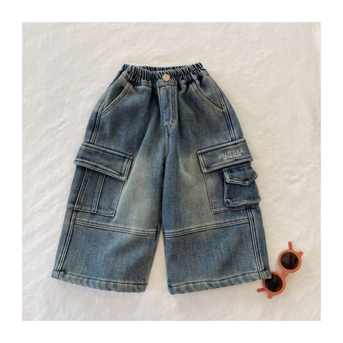 2025春款软牛仔裤子新款韩版男童儿童宝宝春秋长裤宽松工装童装