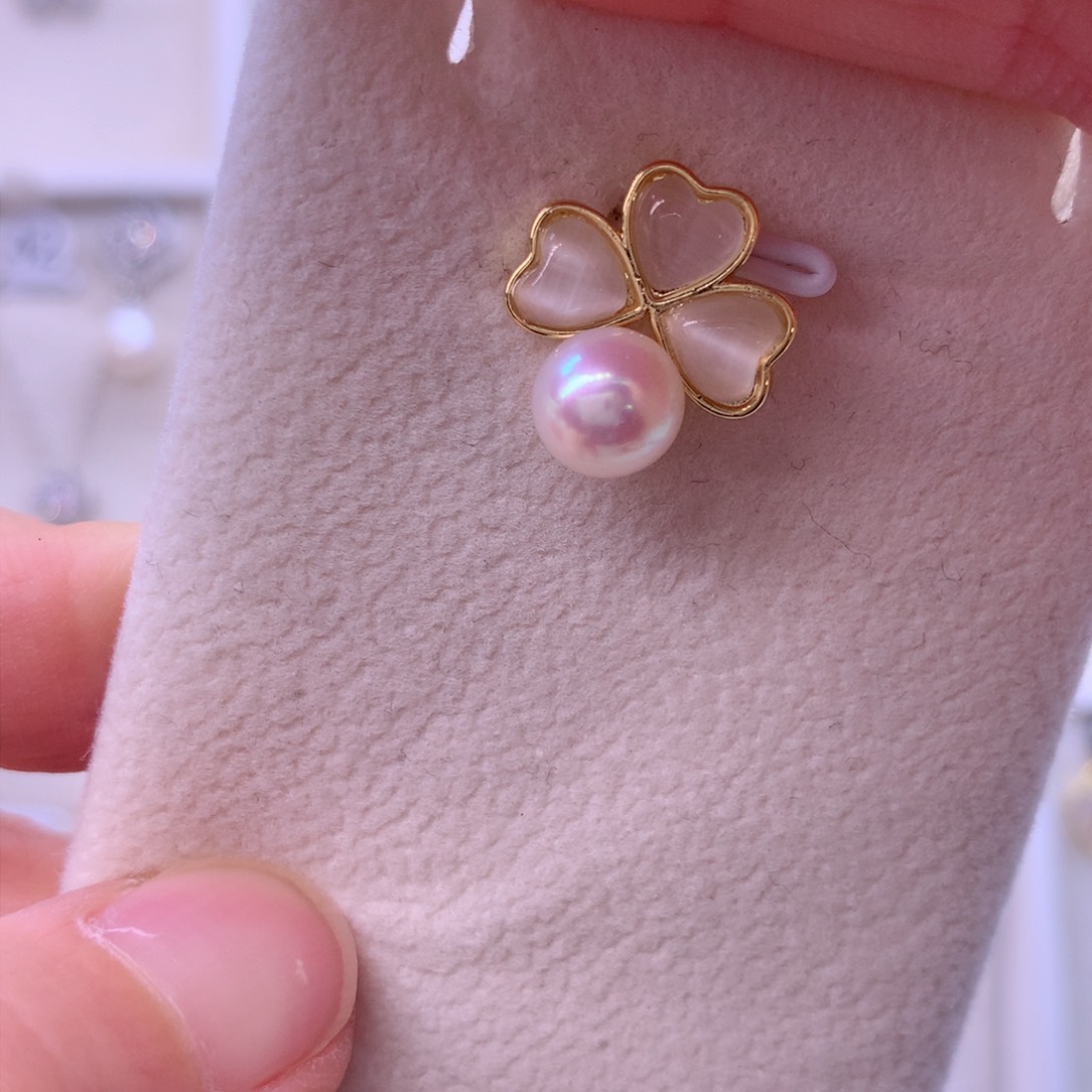 合金淡水珍珠耳饰