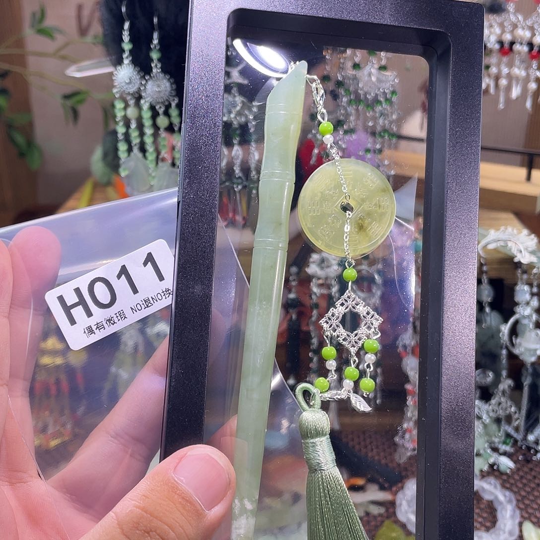 祎****蛇纹石玉未镶嵌发饰