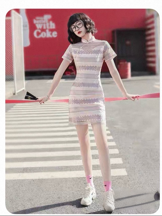 【2510 重磅刺绣 粉灰色】显瘦气质修身优雅复古中国风旗袍