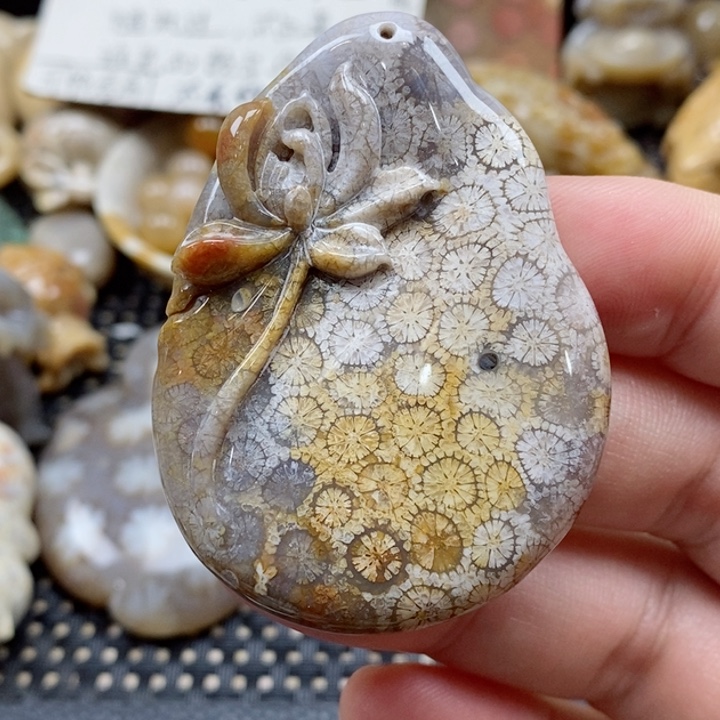 硅化珊瑚（珊瑚玉）颈饰未镶嵌