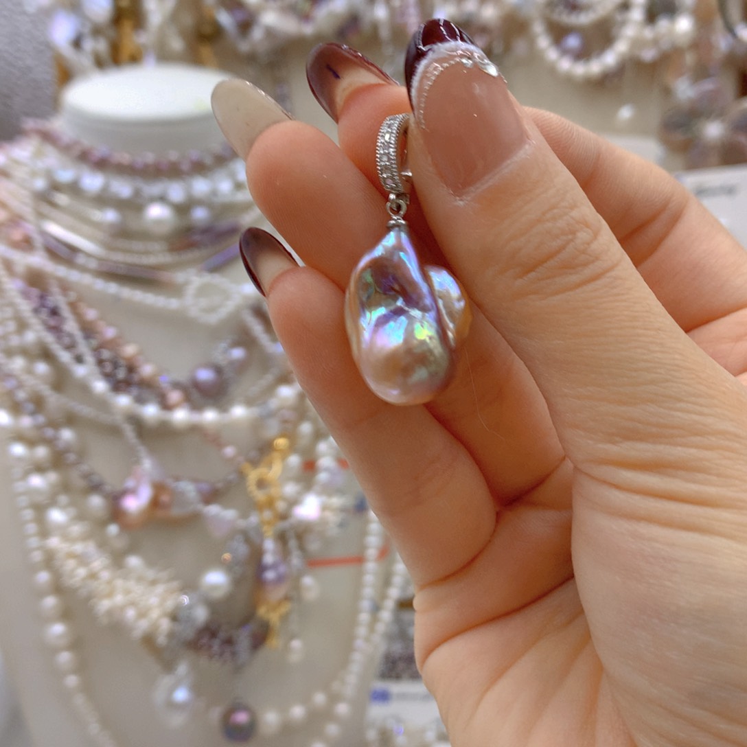 淡水珍珠耳饰合金