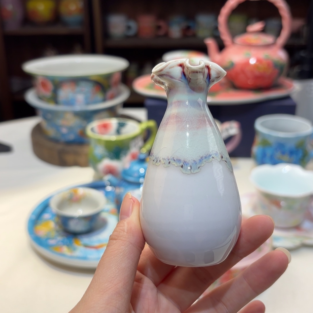 景德镇手绘高温釉下彩陶瓷茶具